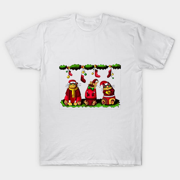 Christmas cats T-Shirt by Sarochkadraws